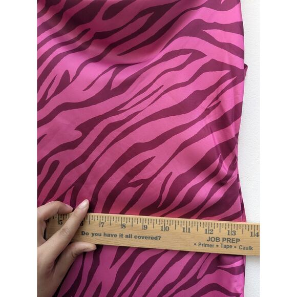 Princess Polly Women's Mini Dress Gia Pink Zebra Animal Print Cowl Neck Size 4 - Picture 9 of 16